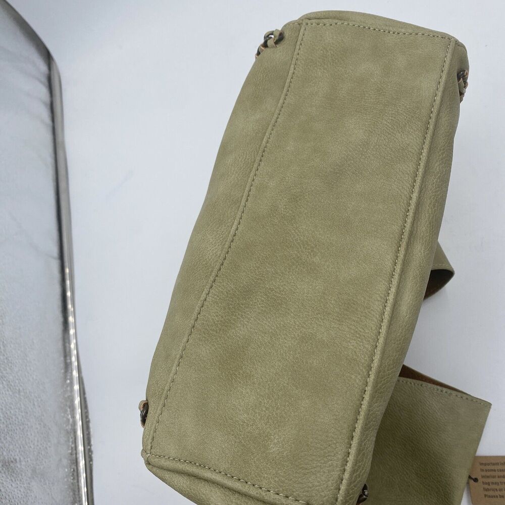 NWT Olive Green Tote Bag from FRANCESCAS Chocolate Brown Lining Double Handled - Picture 9 of 9